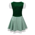thumbnail image 3 of XIAOCHA Lace Up Dirndl for Women Gingham Print Oktoberfest Festival Dress Party Mini Dress,Green,Sizes L, 3 of 6
