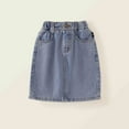 thumbnail image 2 of Girls' Dresses Denim Skirts Baby Toddler Denim Skirt Ripped Distressed Trim Denim Skirt Princess Dress Size 18 M-24 M, 2 of 7