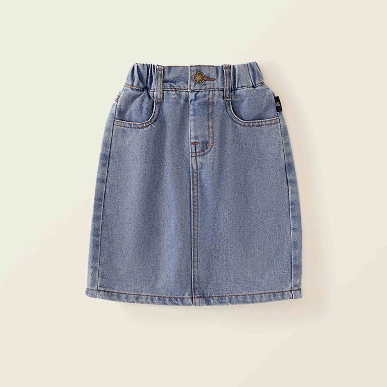 Toimothcn Toddler Girls Dress Fashion Solid Color Ripped Denim Skirts Soft  Breathable Loose Summer Princess Denim Skirt Comfy Children'S Sundress