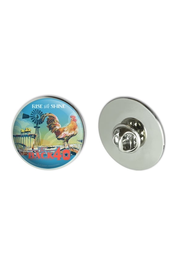 Back 40 Barn Keepin' It Rural Rise and Shine Rooster Farm Farming Metal 1.1" Tie Tack Hat Lapel Pin Pinback
