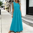 thumbnail image 1 of XiYing Robes d'Été pour Femmes, Robe Décontractée Ample à Col Rond pour Femme, Robe Maxi d'Été Sans Manches pour Usage Quotidien, Design Fluide Uni, P-TTG, une Pièce, 1 of 6