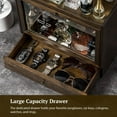 thumbnail image 3 of Honiway Cologne Organizer for Men, Large Capacity Dustproof Cologne Holder with Drawer Storage Perfume Stand Organizer (Light Brown), 3 of 8