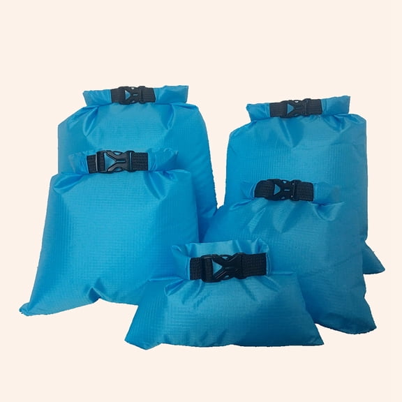 WHAMVOX 5Pcs Water Proof Bags for Travel for Adventure Sky Blue Polyester