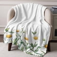 thumbnail image 3 of Throw Blanket for Couch Spring Flower Soft Fleece Flannel Blankets Cozy Lightweight Blanket for Home Sofa Living Room Green Leaf Bed Throws 40" x 50", 3 of 9
