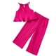 thumbnail image 1 of Odeerbi 1-13 Años Conjunto de Verano Para Niñas Camisola Con Volantes de Algodón Pantalones de Pata Ancha Conjunto de Dos Piezas Camiseta de Rayas Onduladas Pantalones Sueltos Conjunto, 1 of 6