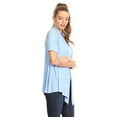 thumbnail image 3 of Women's Short Sleeve Asymmetrical Hem Solid Cardigan, 3 of 6