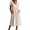 Beige, variant on Womens Cotton Linen Midi Dress Summer Beach Casual Dresses V Neck Button Down Shift Dress Loose Fit Trapeze Dress