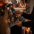 thumbnail image 5 of Lighted Halloween Garland, Black Tattered Garland with Warm White Lights for Spooky Party Decor, , Porch and, 5 of 6