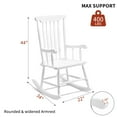 thumbnail image 2 of Tbboys Rocking Chair, Solid Wooden Frame, Outdoor & Indoor Windsor Leisure Rocker Chair for Garden, Patio, Balcony,Porch, Bedroom,Living Room(White,1), 2 of 8