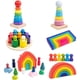thumbnail image 4 of Bloques de apilamiento de arcoíris para niños y niñas, juguete de madera Montessori de geometría, juego educativo de construcción, regalo de cumpleaños, 4 of 4