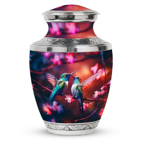 humming birds Enchanted Large Outdoor Urn for Human Ashes - Durable Elegance Funeral Urns For Human Ashes - Memorial Urns 10 Inch