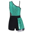 thumbnail image 3 of YONGHS Kids Girls Sequined Metallic Dance Leotard Ballet Gymnastic Bodysuits Dancewear Mint Green 10, 3 of 5