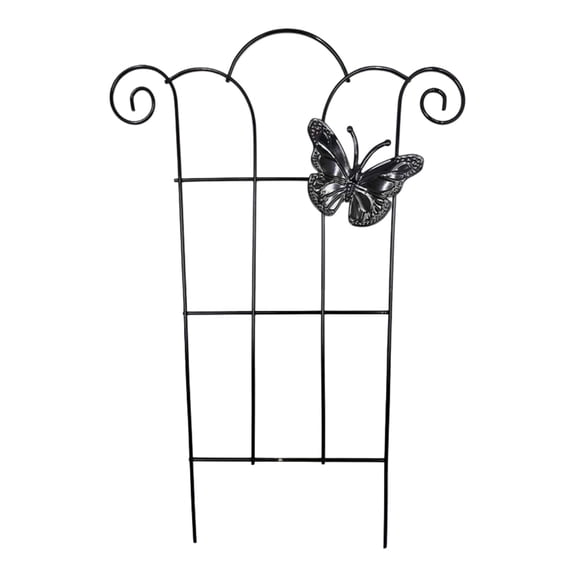 Eqslft 16x12 Inch Heavy Duty Metal Trellis - Black Rustproof Coated Outdoor Garden Support for Climbing Plants, Roses, Vegetables