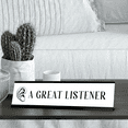 thumbnail image 2 of A Great Listener, Ear Silver Frame, Desk Sign (2x8”), 2 of 3