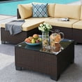 thumbnail image 6 of Patio Furniture Set - Includes 7 PCS Wicker Sectional sofa & Coffee Table for Poolside, Garden, Party, Beige, 6 of 10