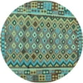 thumbnail image 1 of Ahgly Company Indoor Round Abstract Light Blue Contemporary Area Rugs, 4' Round, 1 of 4