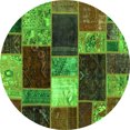 thumbnail image 1 of Ahgly Company Indoor Round Patchwork Green Transitional Area Rugs, 7' Round, 1 of 4