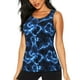 thumbnail image 1 of Fotbe Blue Lightning Blusas Sin Mangas para Mujer – Estilo Casual, Corte Suelto, Slim-Fit, Cuello Redondo Deportivo, Tops de Verano para Gimnasio y Yoga-Large, 1 of 1