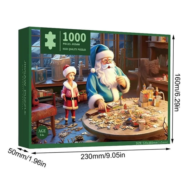 Rompecabezas de piezas para Navidad, de 24 días calendario de adviento, Cuenta atrás, caja de regalo de Año Nuevo, 1000