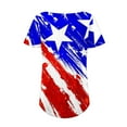 thumbnail image 4 of Cyber_Monday Deals Xihbxyly Tops for Women, July of 4th Shirt for Women Summer V Neck Short Sleeve American Flag Clothes Patriotic Outfit Top Pleated Mesh Blouses Loose Fitting Tops for Women, 4 of 6