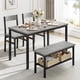 thumbnail image 1 of Yeshouse Juego de Comedor para Cuatro Personas Que Ahorra Espacio con Estante de Almacenamiento y Estructura de Metal, 1 of 7