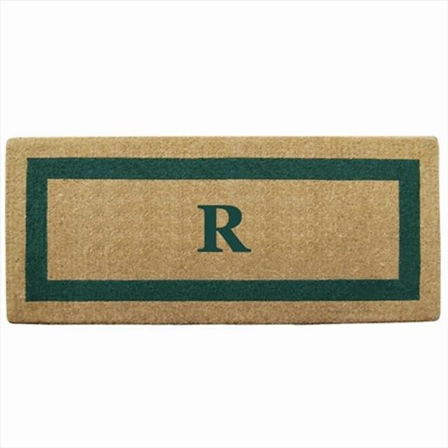 Nedia Home 02077R Single Picture - Green Frame 24 x 57 In. Heavy Duty Coir Doormat - Monogrammed R