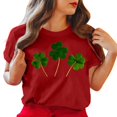 thumbnail image 1 of LSLJS T-Shirt à Col Rond de la Saint-Patrick à Imprimé Quatre Feuilles à Manches Courtes Décontracté Ample Haut à Manches Courtes Haut/chemise à Manches Courtes à Col Rond, Cadeaux pour Femmes, 1 of 4
