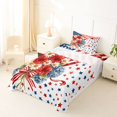 thumbnail image 5 of Manfei Watercolor Flowers Stars Twin Sheets,Us Flag 4Th Of July Bedding,Red White Blue,3-Piece,1 Fitted Sheet and 1 Pillowcase, 5 of 6