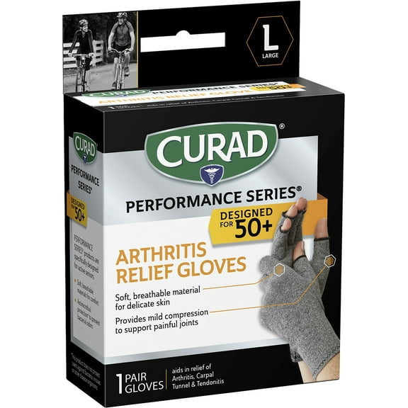 Curad Performance Series Wrist Support Designed for Active Seniors 50 , Large Easy to Grip Tabs & Loops for Easier Application, 1 ct (Pack of 1)