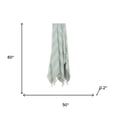thumbnail image 5 of 50" X 60" Light Blue And Ivory Striped Cotton Throw Blanket with Fringe, 5 of 5