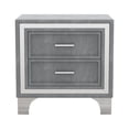 thumbnail image 3 of Miekor Furniture 3-Pieces Bedroom Sets,Queen Size Upholstered Platform Bed with LED Lights and Two Nightstands-Gray 659E, 3 of 15