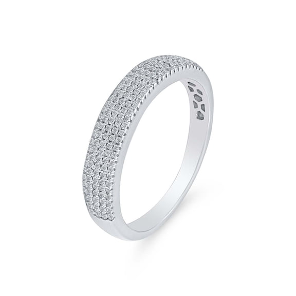 KohinoorGems 0.20 Ct GH/SI Natural Diamond 14K White Gold Wedding Band - 7
