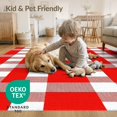 thumbnail image 4 of ODIKA 6'x9' Washable Area Rug Checked Farmhouse Gingham Grid Striped Christma Plaid Checkered Refined for Family Room, Living Room, Master Bedroom, Non-Slip, Easy Care, 4 of 7