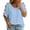 Light Blue, variant on Womens Summer Tops Short Sleeve Shirts Button Decor Casual Solid Pullover Top U Neck Trendy Tunic Blouses Beach Vacation Clothes Size M Green