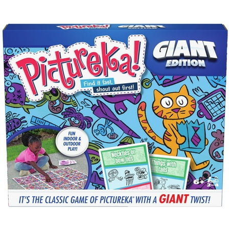 Spin Master Games Pictureka Giant Edition Extra Large Family Game with 32 x 32 Mat, Jumbo Challenge Cards, for 2-4 Players, Indoor and Outdoor Fun