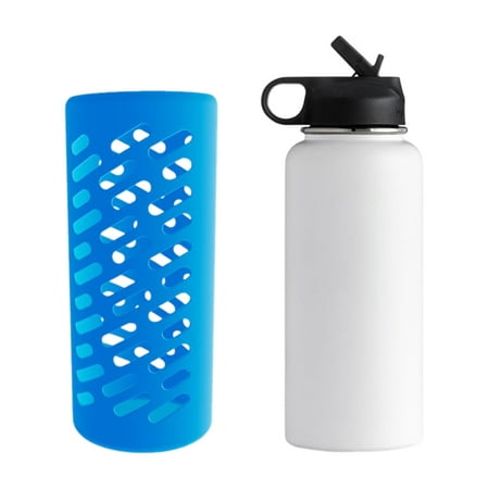 

Silicone Water Bottle Cover Convenient to Carry Sturdy and Durable for Hanging Out Hiking Cycling Blue 40OZ