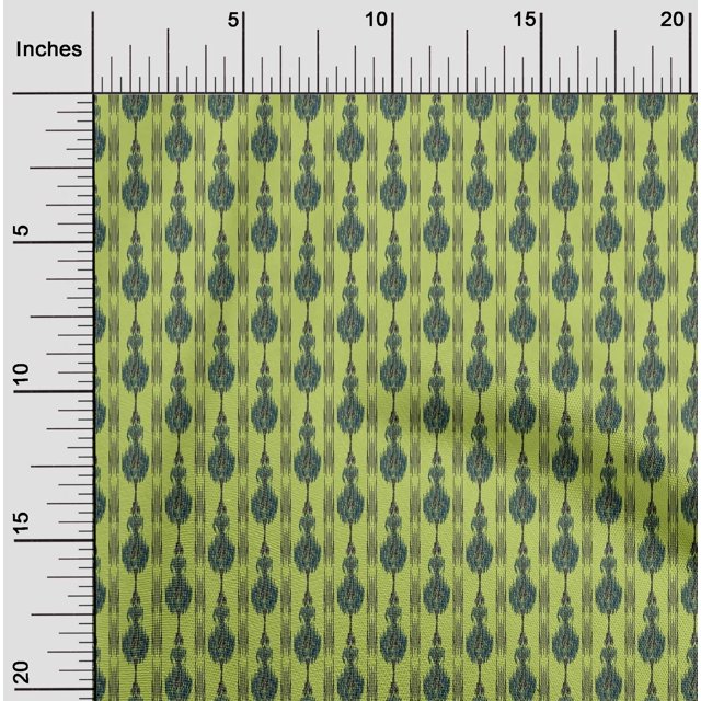 oneOone Tissu Popeline de Coton à Rayures Ikat Tissu au Mètre 42 Pouces de Large