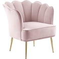 thumbnail image 1 of Meridian Furniture Jester Pink Velvet Accent Chair with Gold Iron Legs, 1 of 5