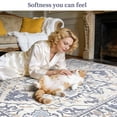 thumbnail image 4 of Gianna 9x12 FT Large Polyester Area Rug for Living Room, Machine Washable Low-Pile Rug with Non-Slip Backing, Durable Edge Binding for Bedroom, Dining Room, Christmas Rug, Vintage Style, Blue, 4 of 7