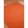 thumbnail image 3 of Rugsotic Carpets Hand Woven Flat Weave Kilim Wool Eco-Friendly 2'6''x12' Area Rugs Runner Dark Orange Plain Solid Design Low Pile Indoor Handmade Rug for Living Room, Bedroom D00111, 3 of 5