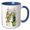 Blue/White, variant on 3drose, Ellen Clapsaddle – Children in Jonquil Flowerpot, 11oz Two-tone Red Mug