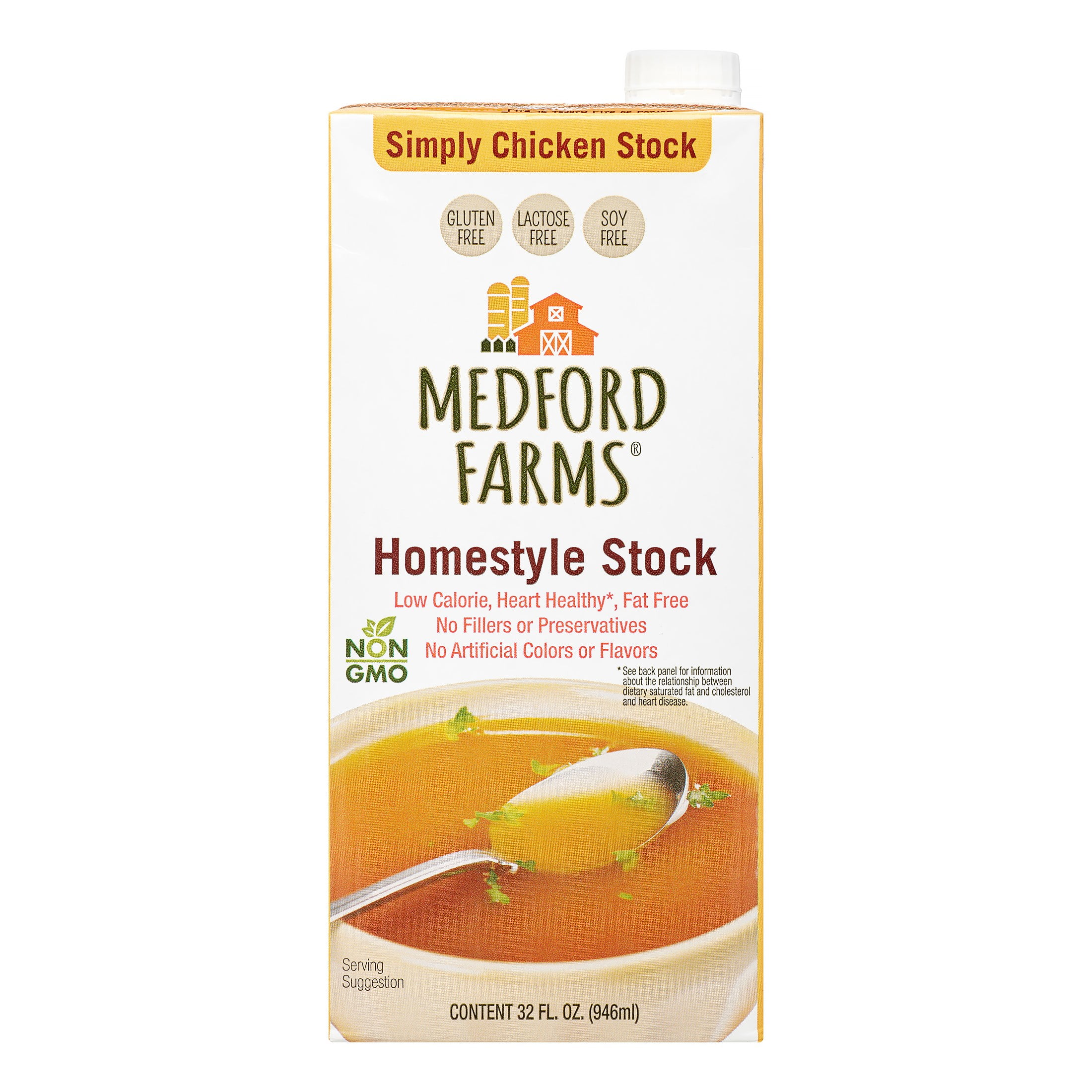 Medford Farms Chicken Stock, 32 Fl Oz, 12 Ct