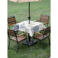 thumbnail image 5 of Square Outdoor Tablecloth with Umbrella Hole Sage Green Blue Leaves Outside Table Cloth Waterproof Patio Table Cover Vintage Rustic Botanical Zipper Tablecloths for Picnic Party Camping 60x60 Inch, 5 of 8