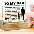 thumbnail image 3 of Dad Gifts From Daughter - Father's Day Thank You Gift Acrylic Desk Plaque Sign with Wood Stand - Home Office Keepsake Present - Thank You Gift - Aesthetic Desk Ornament 4x4Inch, 3 of 6