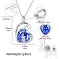 thumbnail image 2 of Juwaliy Collar Madre E Hija Plata de Ley 925 Corazón Azul Tanzanita Piedra de Nacimiento de Diciembre Dije Joyería Mujer Regalo de Navidad Cumpleaños para Mamá E Hija, 2 of 6