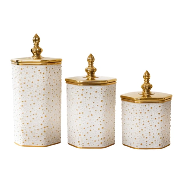 3 tarros de almacenamiento de alimentos con tapa, soporte para utensilios de despensa, recipientes multiusos para Estilo F