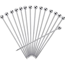 15PCS Cocktail Picks for Drinks, Stainless Steel Cocktail Toothpicks, Reusable Cocktail Skewers, Garnish Picks Bloody Mary Skewers, Metal Martini Picks for Olives Appetizers Fruit (4.3 Inch)