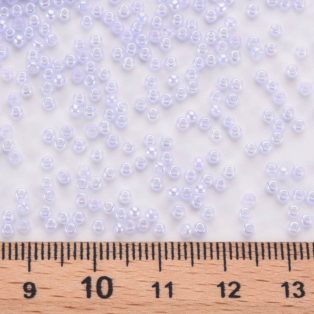 1pound 12/0 Imitation Glass Seed Beads Opaque Colours Rainbow Round Light Steel Blue 2x1.5mm Hole: 1mm about 40000pcs/Pound