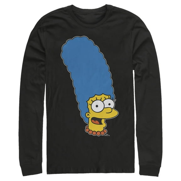 Men's The Simpsons Marge Long Sleeve Shirt Black 2X Large
