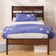 thumbnail image 1 of Zinus 39 inch Roman Bamboo and Metal Platform Bed Frame, 1 of 9